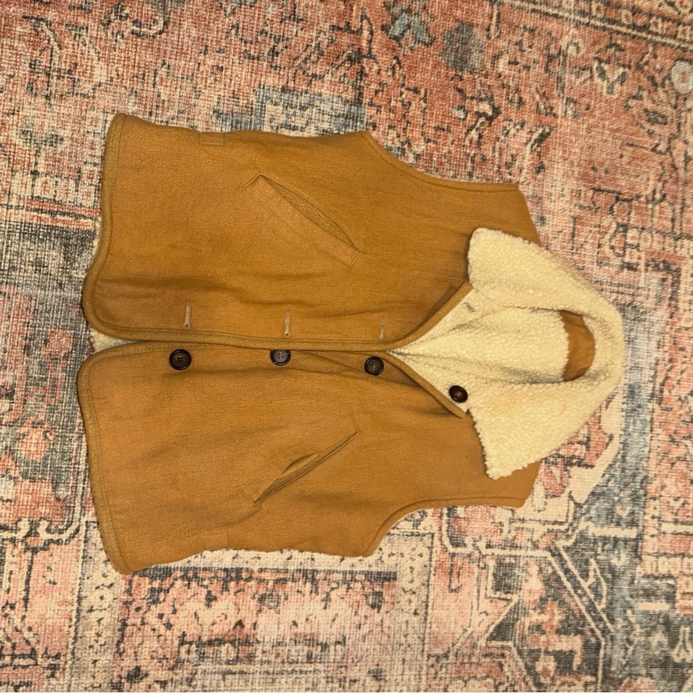 Tan Sherpa-Lined Vest